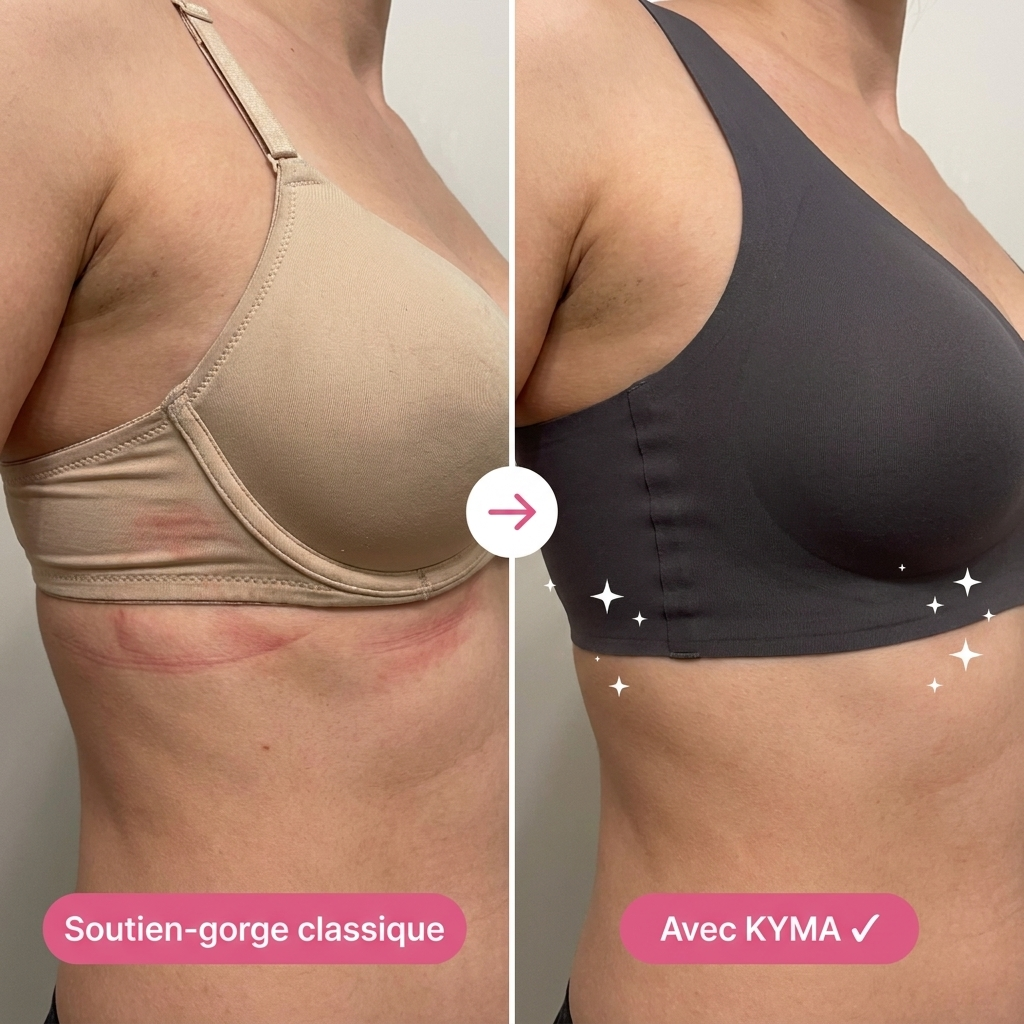 Avant/après buste : zéro marque rouge avec KYMA