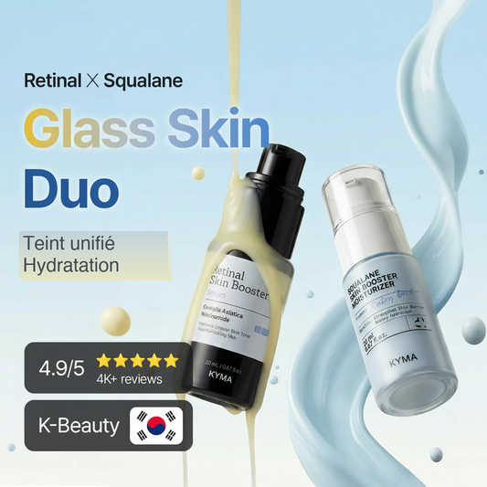 hero: Duo Glass Skin KYMA — Sérum Rétinal et Hydratant Squalane, teint unifié et hydratation