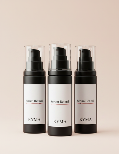 pack: trois flacons Sérum Rétinal KYMA alignés (offre packs)