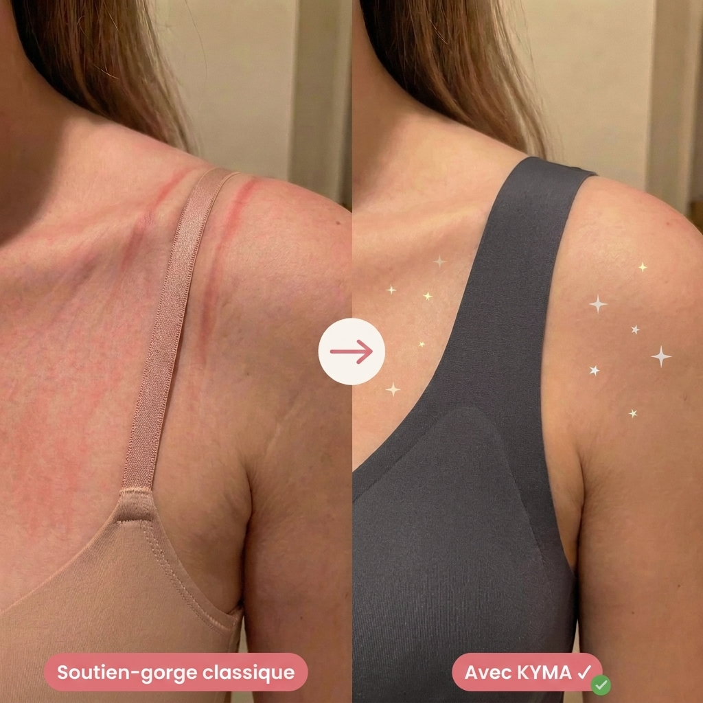 Avant/après épaule : soutien-gorge classique vs KYMA