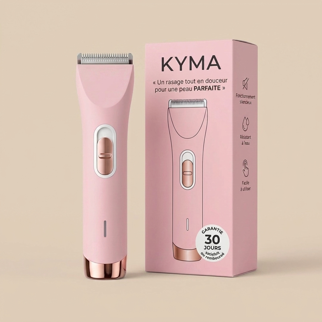 KYMA Velvet rasoir tondeuse 2-en-1 rose poudre packshot boite FR